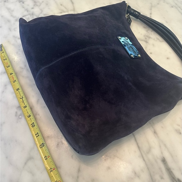 Kate Spade New York Suede Handbag - navy blue suede with patent leather - Picture 14 of 14